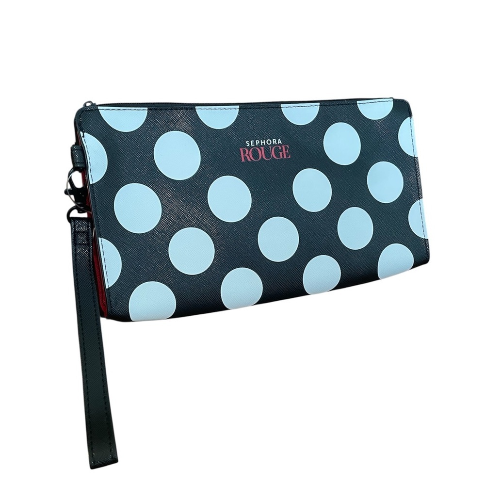 SEPHORA ROUGE Black & White Polka Dot Cosmetic Bag, rare 2018 NWT.